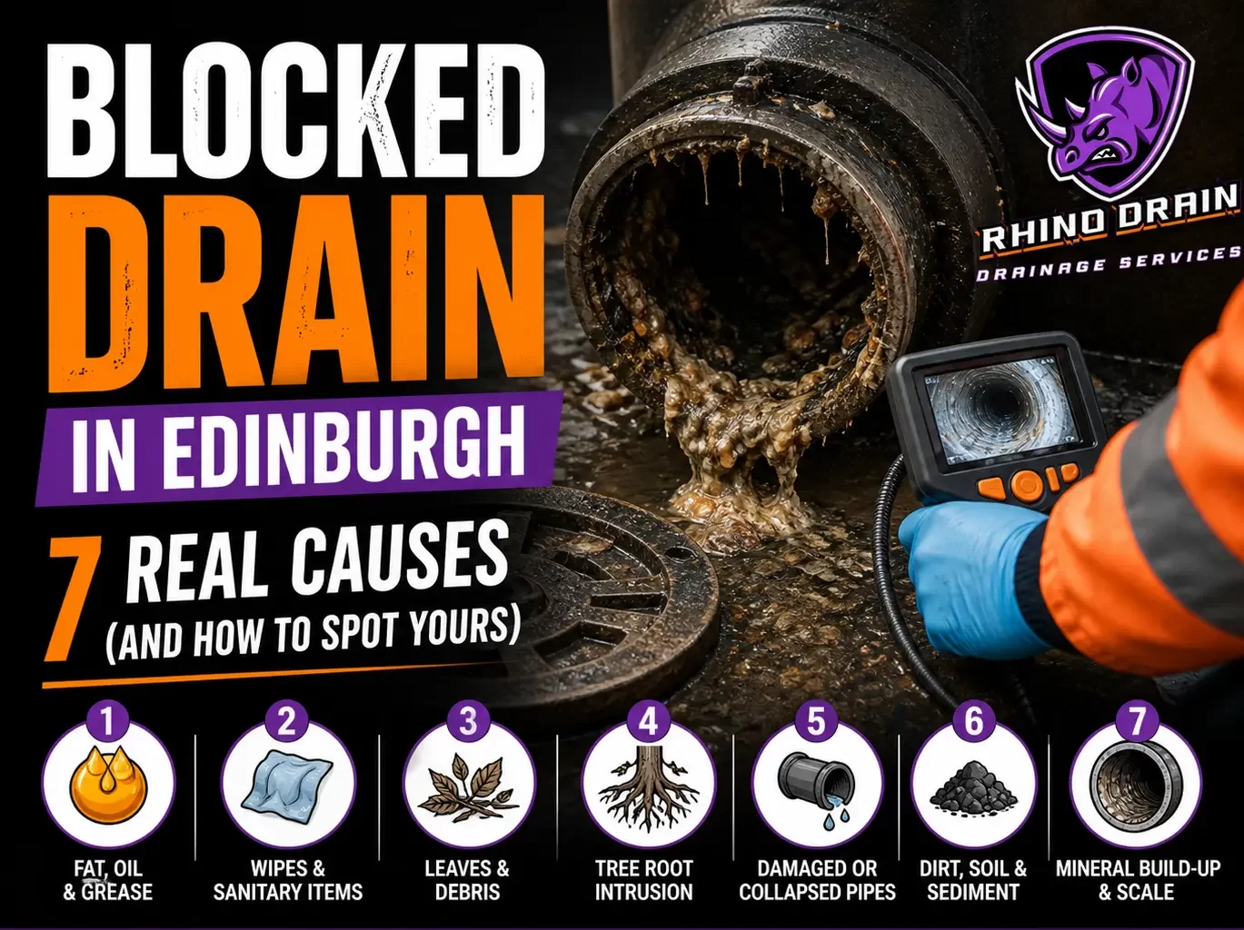 Blocked Drain in Edinburgh: 7 Real Causes (And How to Spot Yours) | Rhino Drain